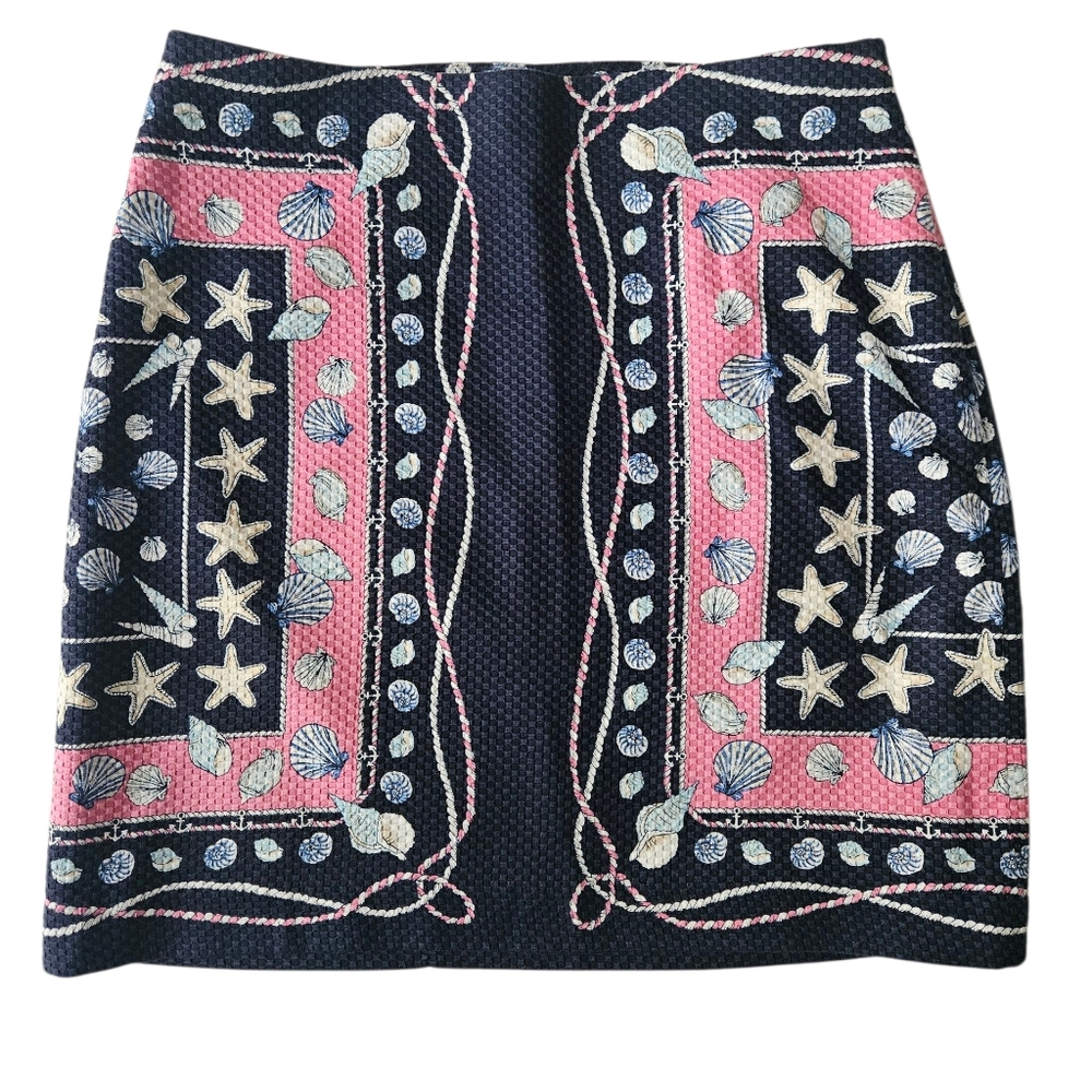 TALBOTS Pink & Navy Nautical Seaside Skirt | SZ 4P